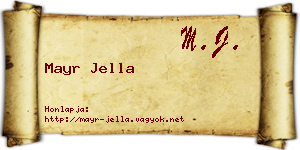 Mayr Jella névjegykártya